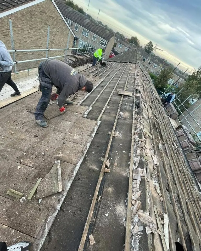 Roof strip and re-felt in progress in St Stephen in Brannel